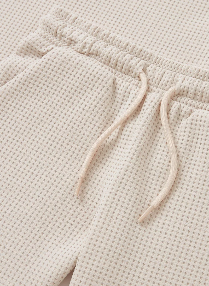 ماتلان Boys Stone Waffle Top & Shorts Set